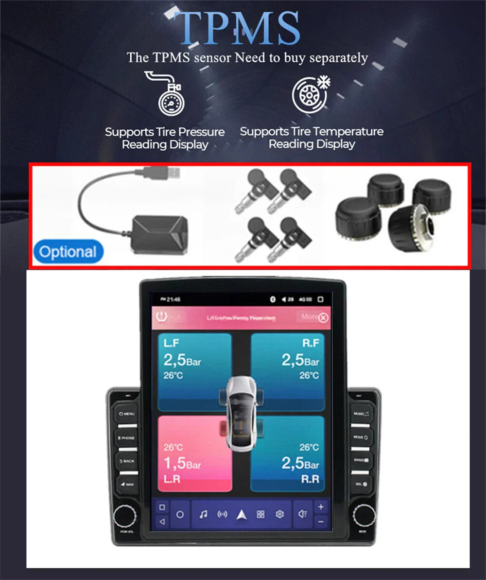 9.7" Vertical Android 13 Stereo Radio GPS for 2004-2010 Toyota Sienna