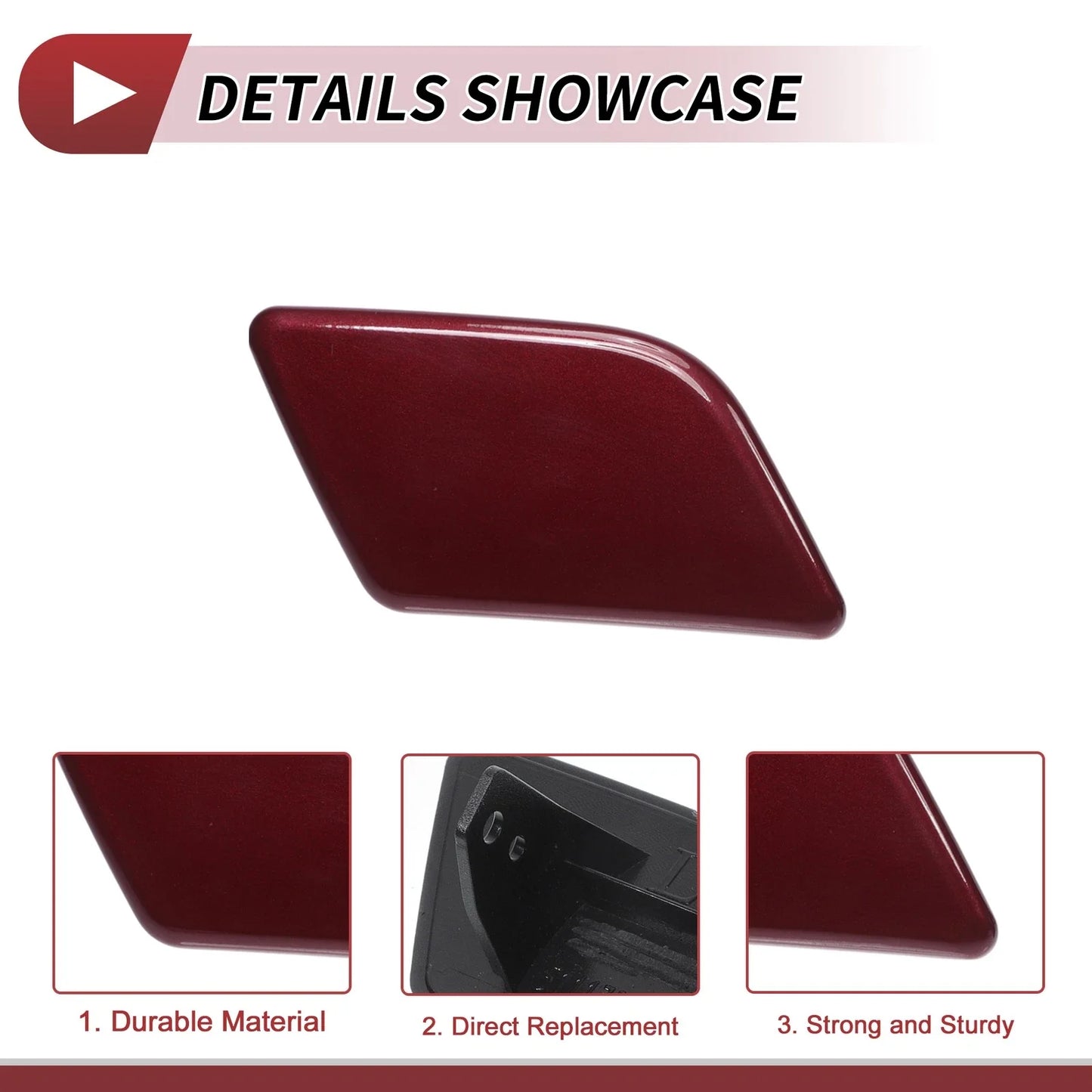 Front Left & Right Washer Nozzle Cover Caps for BMW X1 Wine Red