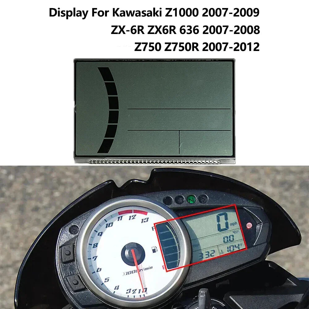 Motorcycle Meter Display LCD Screen for Kawasaki Z1000 Z750 ZX6R (2003-2023)