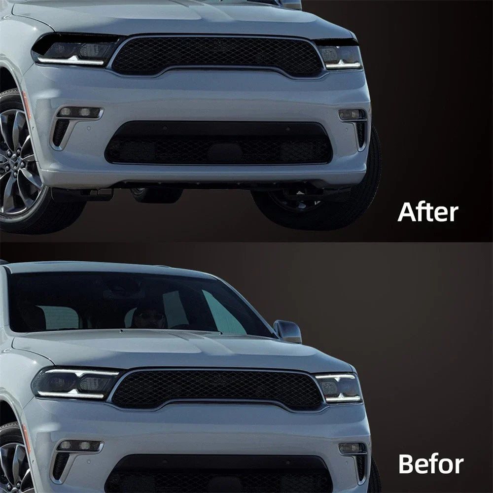 Car Headlight Smoke Vinyl Tint Overlays for Dodge Durango (2014-2021)