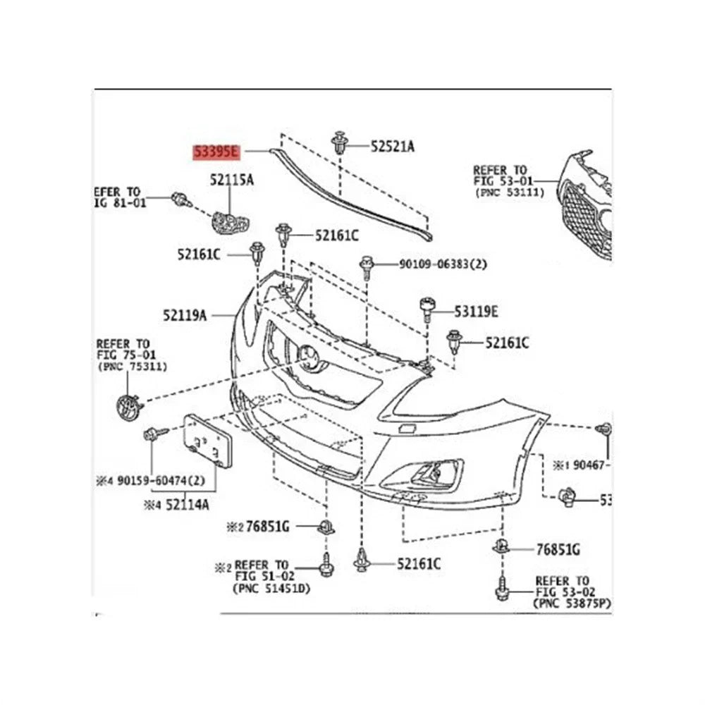 Hood to Front Bumper Seal Strip for 2007 Toyota Corolla (2007)