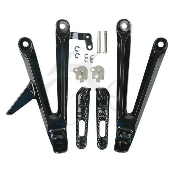 Black Rear Passenger Foot Pegs Set for Honda CBR1000RR (2004-2007)
