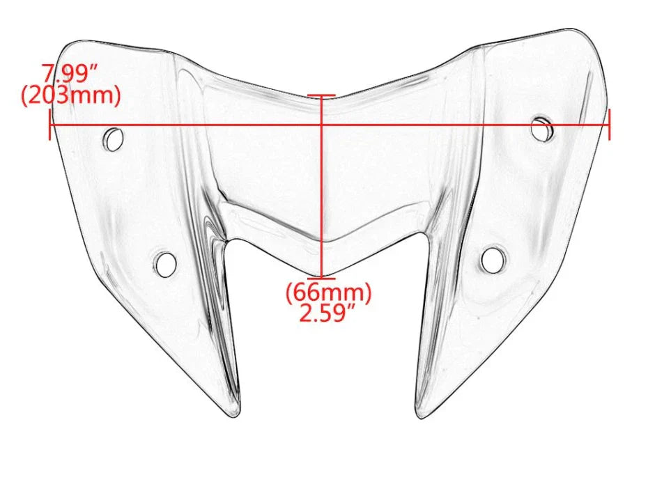 Front Fairing Cover Windshield Deflector for Kawasaki Z800 (2012-2016)
