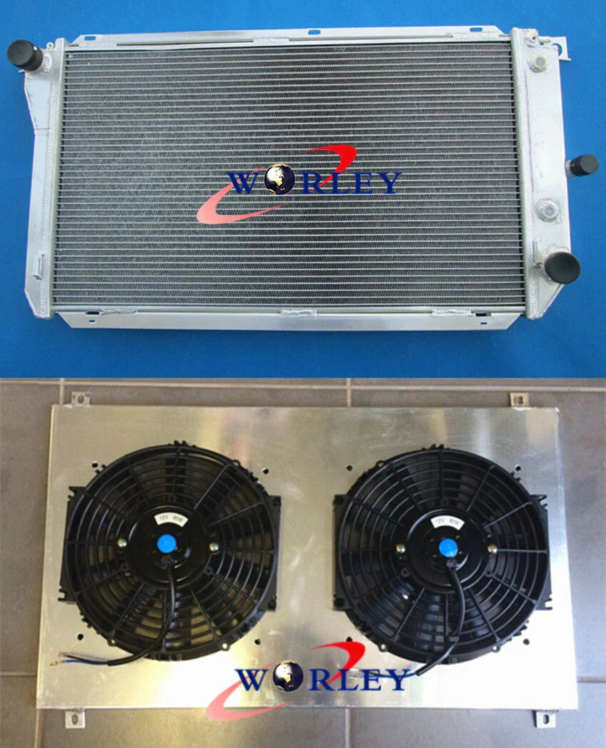 Aluminum Radiator & Shroud & Blue Hose & Fan for Falcon EF EL 4.0L (1994-1998)