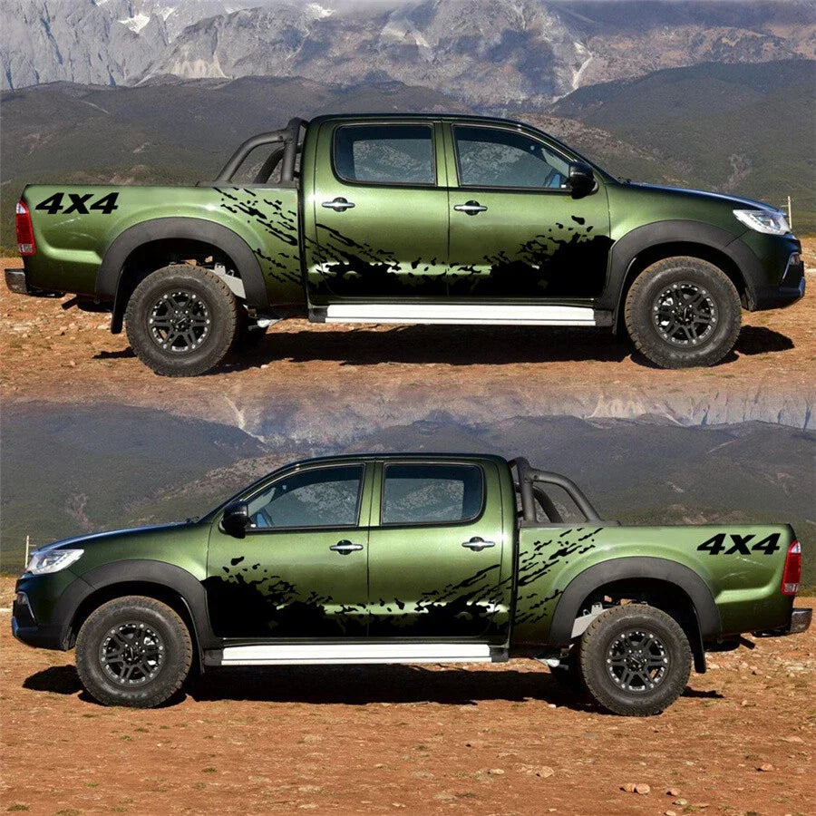 Car Truck SUV Side Body Vinyl Sticker Splash Graphics Decal Black