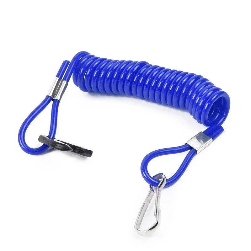 Lanyard Safety Rope 2 x Floating Safety Ropes Blue Spring Hook for Boats