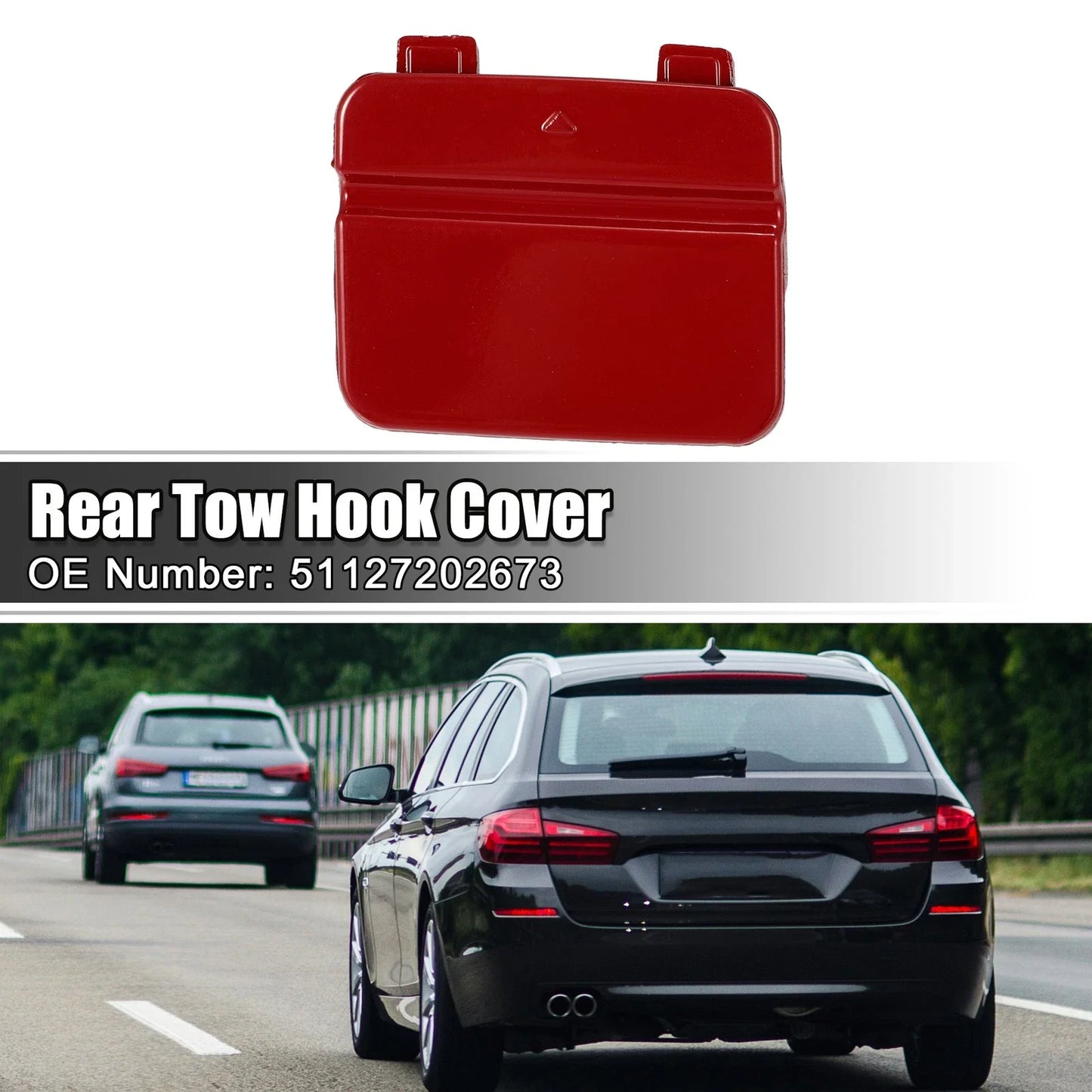 Tow Hook Cover Rear Bumper for BMW 3 Series Red