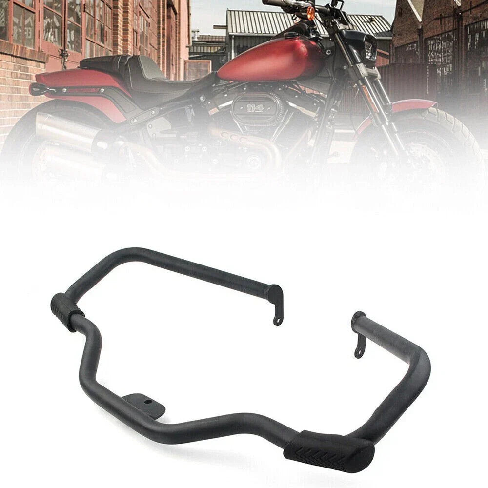 Black Engine Guard Highway Crash Bar for Harley Softail Fat Bob Deluxe (2018-2023)