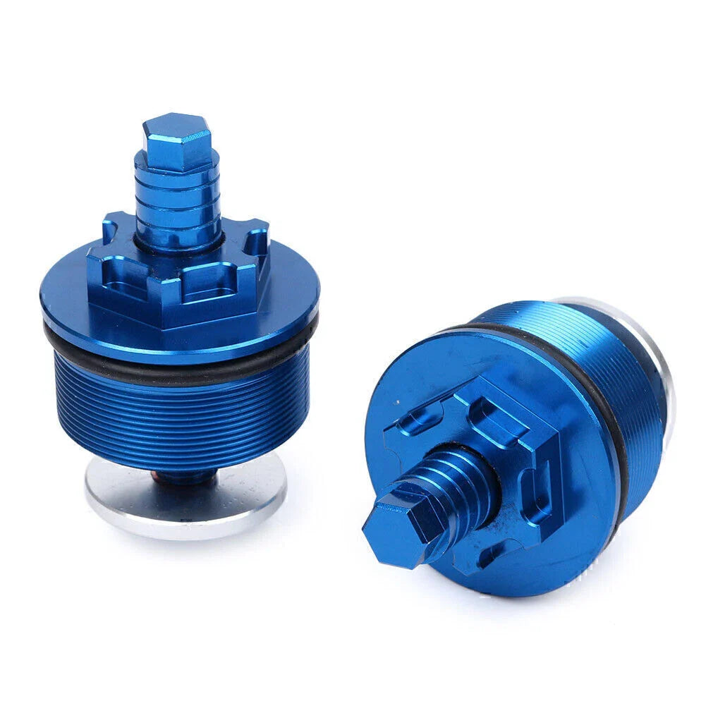 CNC Aluminum Motorcycle Preload Adjusters Fork Bolts Blue for Honda CB400