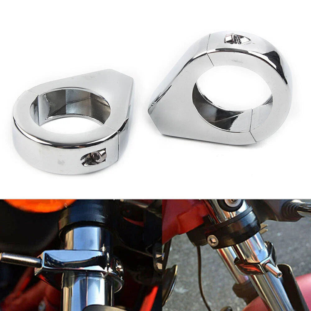 39mm Chrome Fork Clamp Turn Signal Clamps for Harley Softail