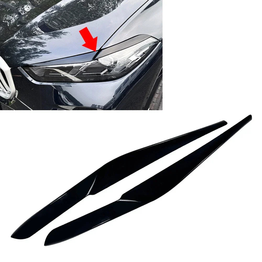Black Headlight Eyebrow Eyelids Covers for BMW X5 X6 G05 G06 (2023-2025)