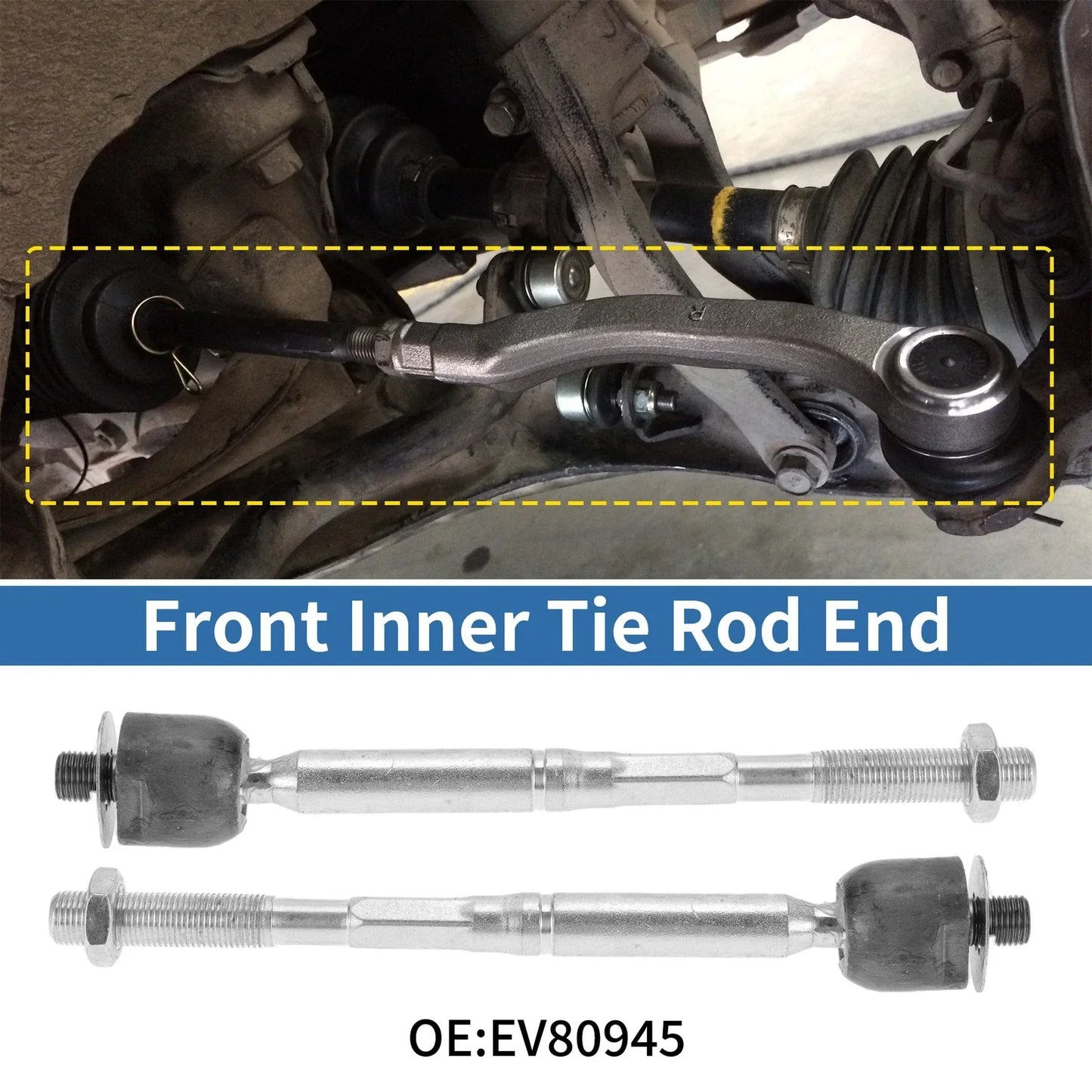 2 x Front Inner Tie Rod End Links for Toyota Highlander RX330 RX350 (2001-2007)
