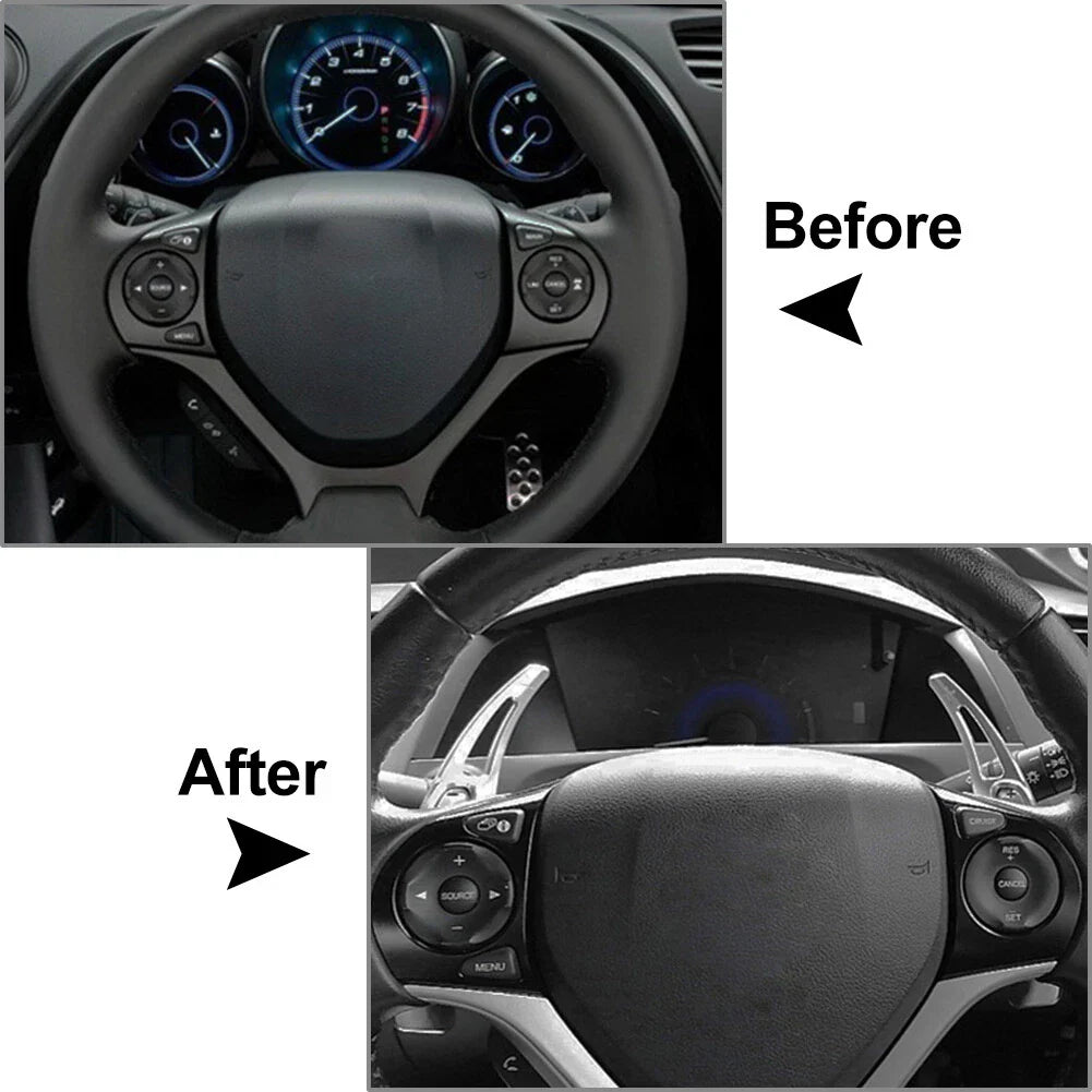 Aluminum Alloy Steering Wheel Paddle Shifter Extensions for Honda Civic CRV (2016-2023)