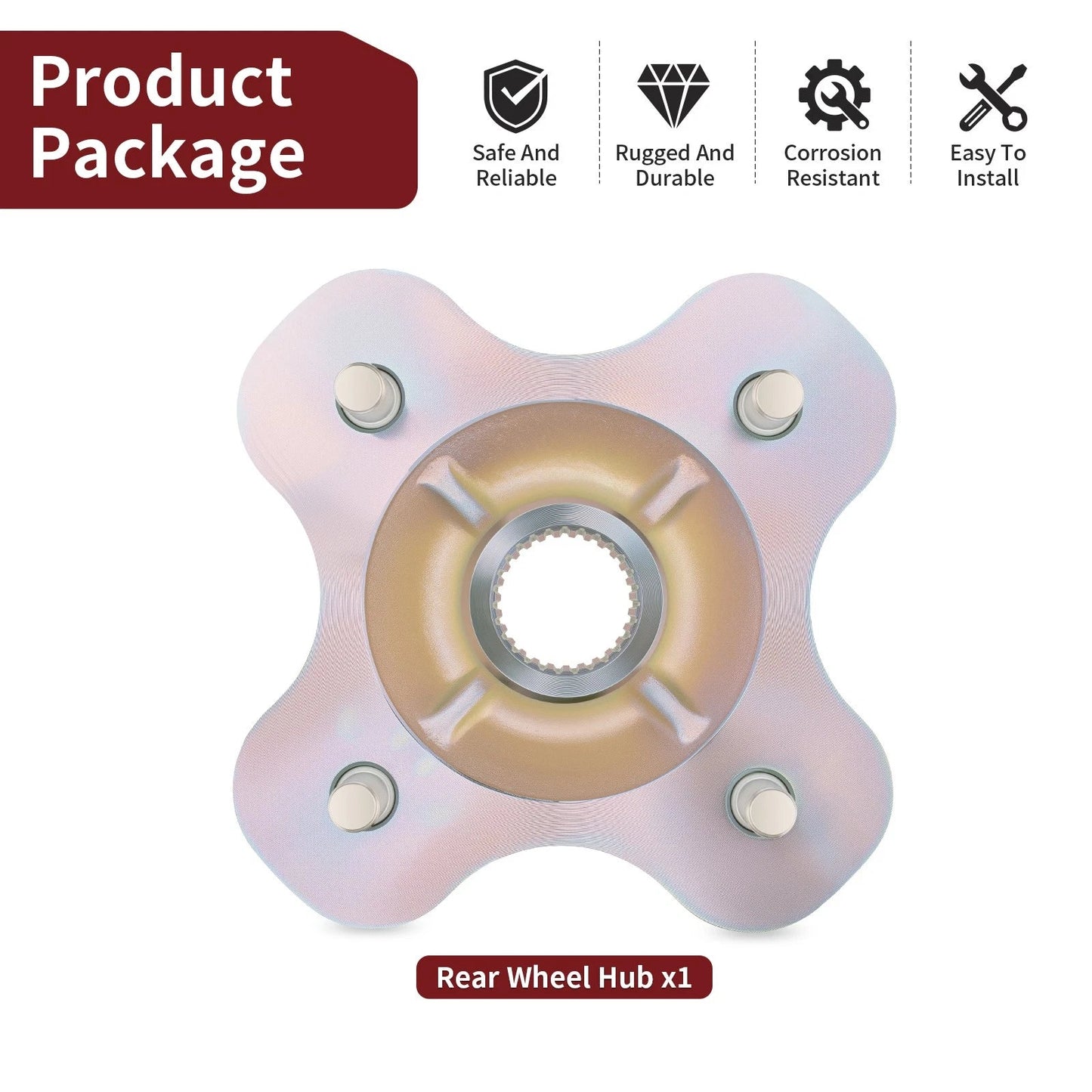 Rear Wheel Axle Hub for Yamaha Big Bear 350/400 Kodiak Wolverine 350 (1982–1999)