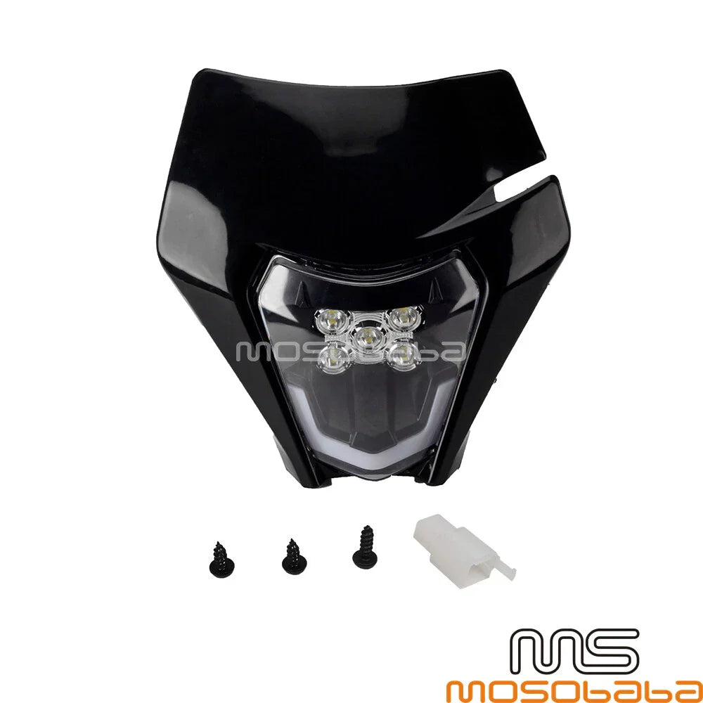 Black LED Headlight Assembly for 350 EXC-F, 450/500 EXC Six Days (2017-2023)