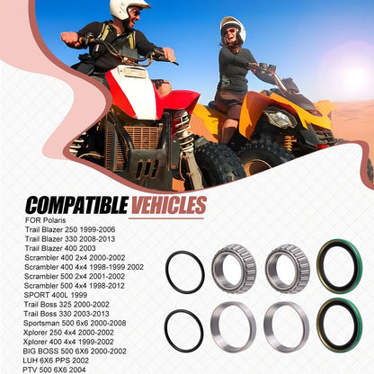 Rear Axle Bearings Seals for Polaris Sportsman 500 6x6 Sport 400L (2000-2008)