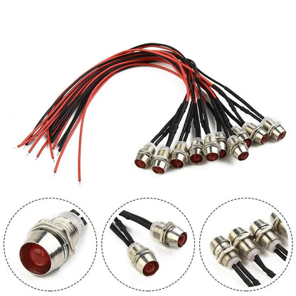 LED Indicator Lamp Warn Light / 10pcs 8mm 12V for DASH Panel Car Truck Boat