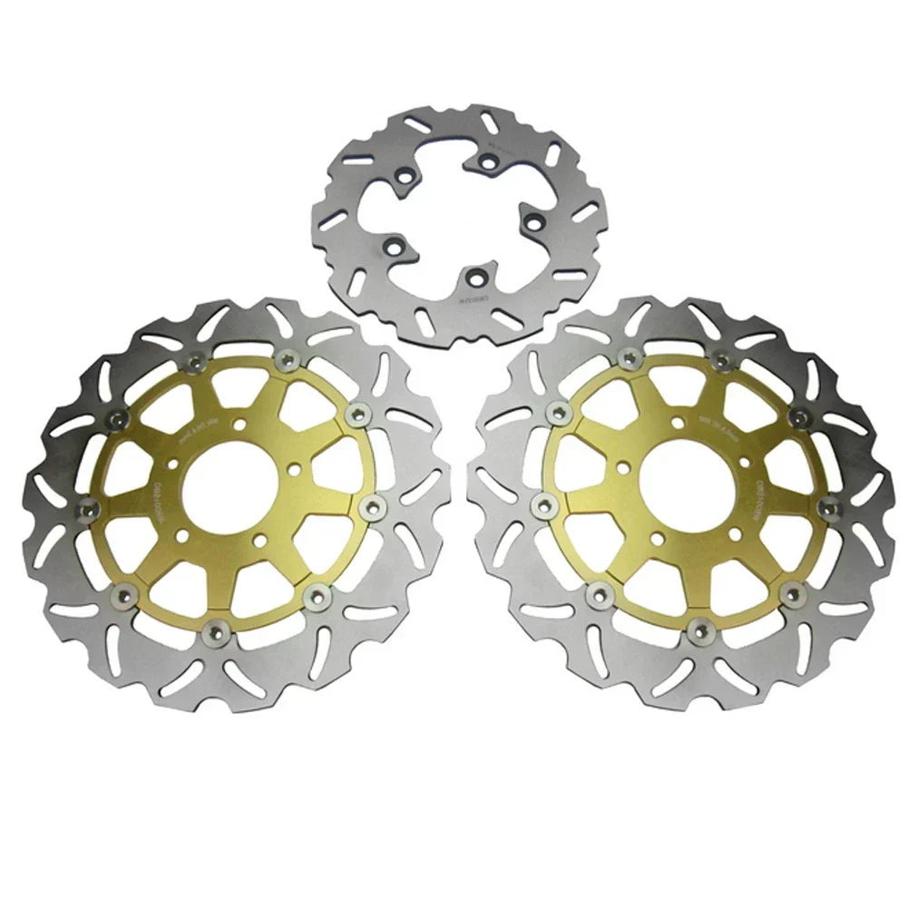 Steel Brake Discs Rotors Pads for Suzuki GSXR 600/750 (2004-2005) 3 x PCS