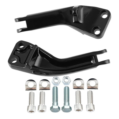 Black Rear Footpeg Mounts for Harley Dyna Fat Bob Low Rider Super Glide (2006-2017)