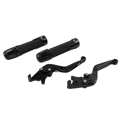 Black Extendable Brake Clutch Levers Grips Set for BMW F650GS (2002-2007)