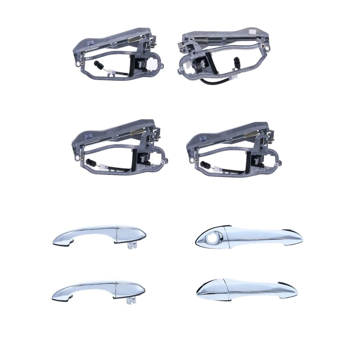 8pcs Chrome Outer Door Handle and Carrier for BMW X5 (2000–2007)
