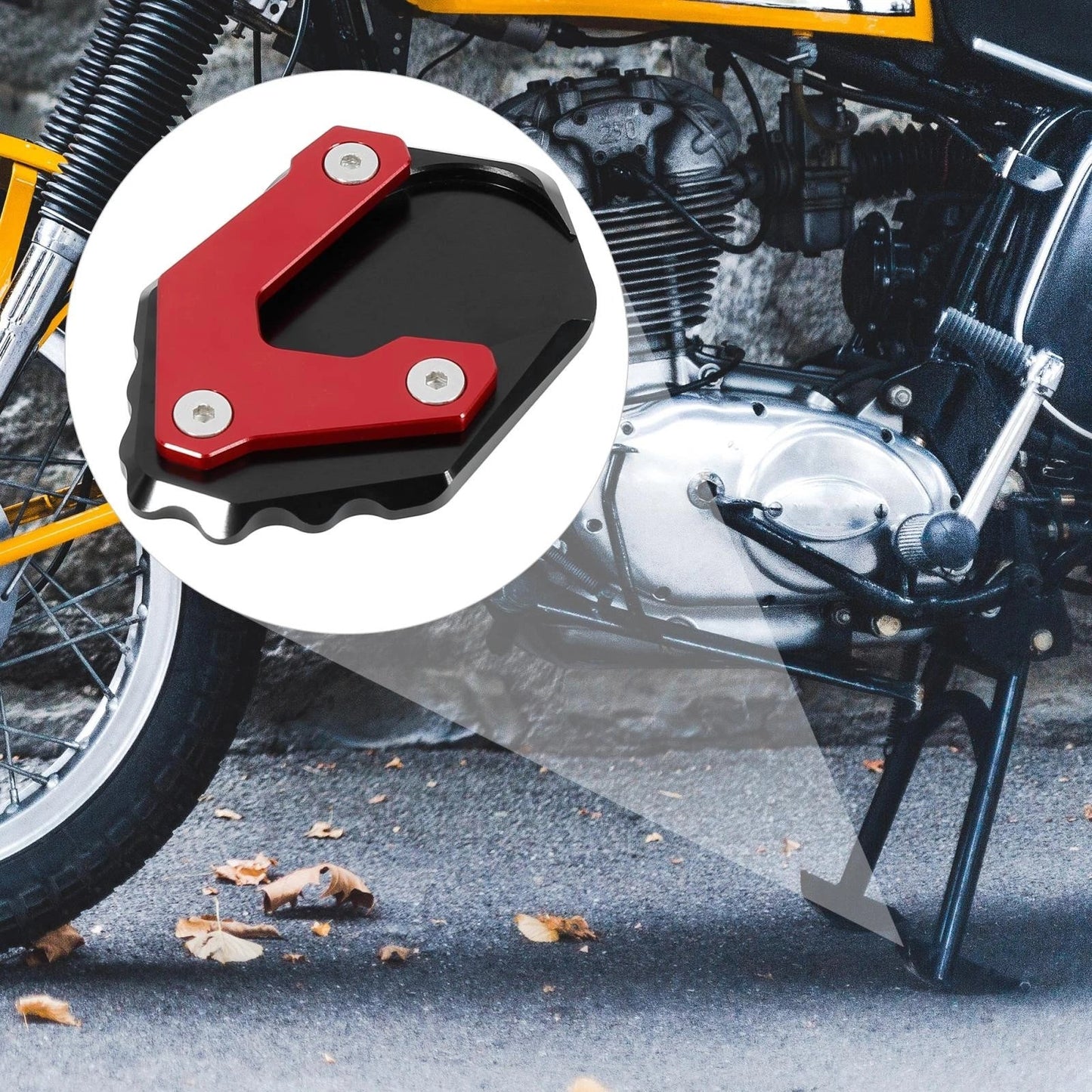 Kickstand Enlarger Plate Pad Red for BMW R1200GS LC (2013-2019)