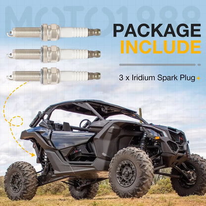 3 x Iridium Spark Plugs for Can-Am Maverick X3 Max R RR (2017–2024)