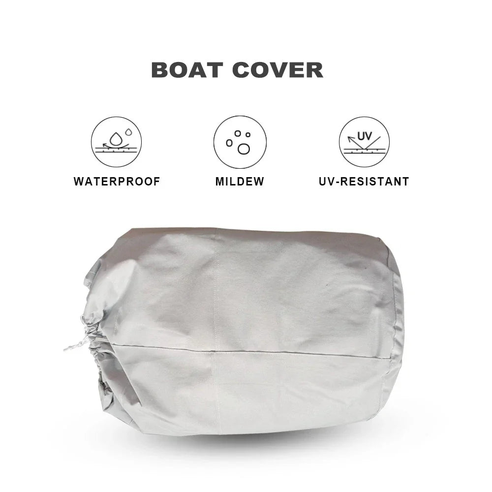 Jumbo 600D Polyester Waterproof Boat Cover for 17-19ft Trailerable Boats