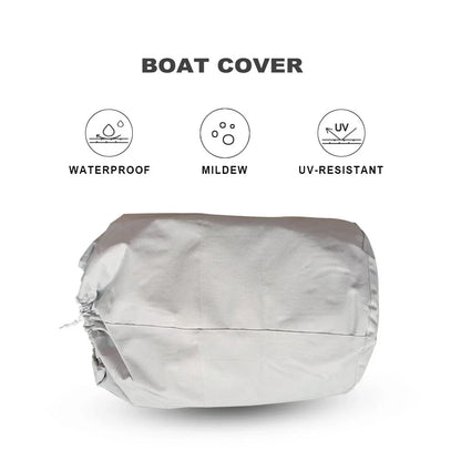 Jumbo 600D Polyester Waterproof Boat Cover for 17-19ft Trailerable Boats