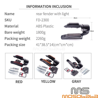 Rear Fender Extension with LED Light for Harley Touring CVO Road Glide (2015-2023)