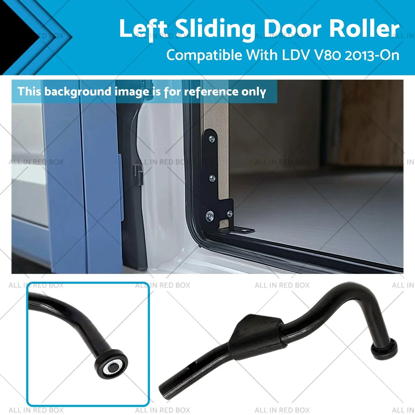 Sliding Door Roller Top Left Black for LDV V80 (2013-On)