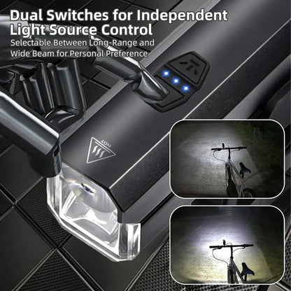 1000LM LED Bike Headlight Rechargeable Waterproof - 6 Modes
