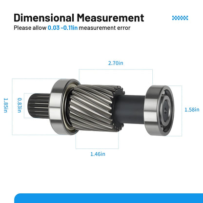 input shaft kit, 19-spline 21-tooth for EZGO TXT (1996–2013)