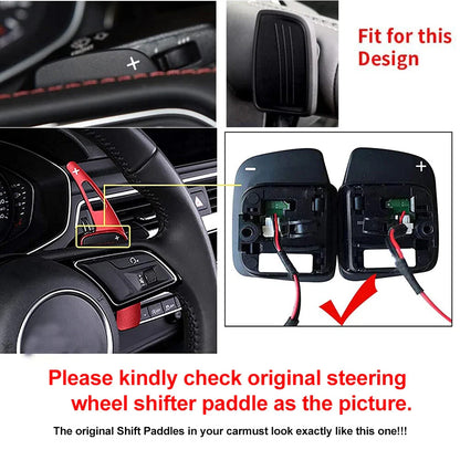 Red Steering Wheel Paddle Shifter Extensions for Audi A3 A4 A5 Q3 Q5 Q7 Q8