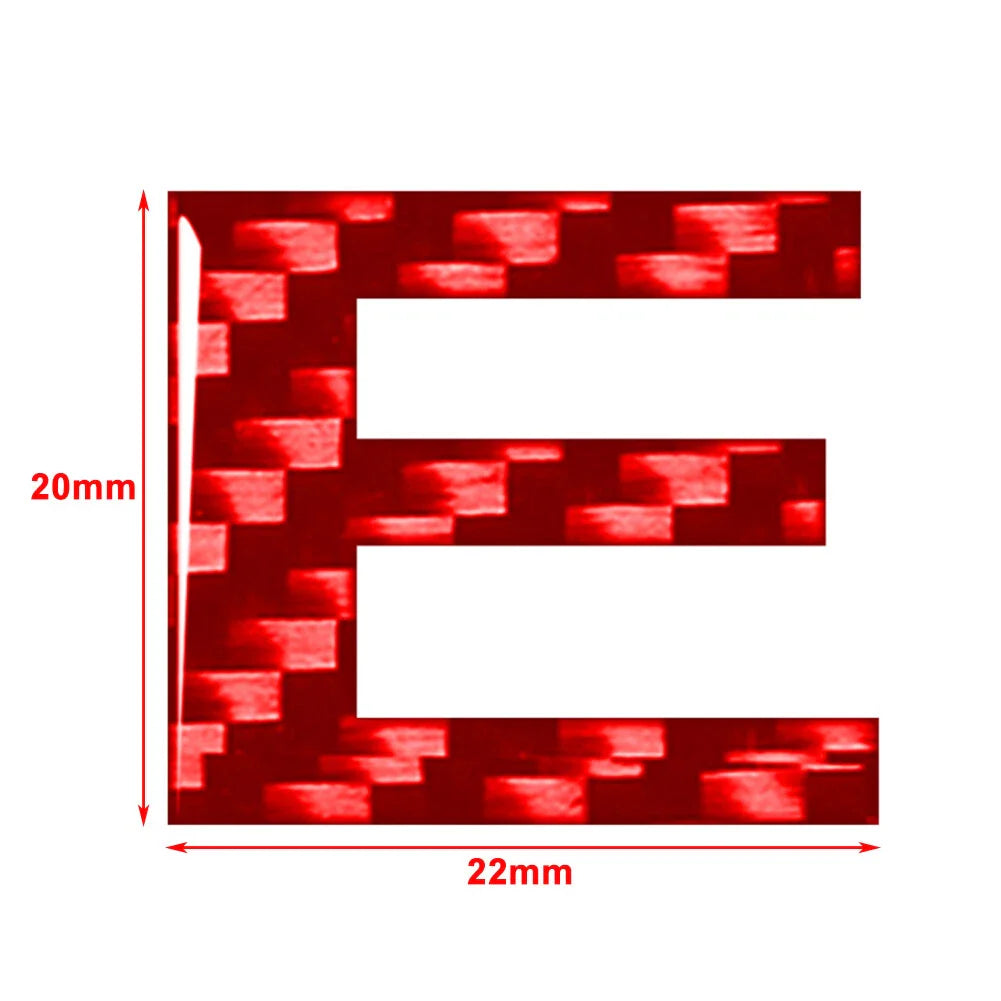 Red Carbon Letter E Decal Stickers for Car Badge Emblem