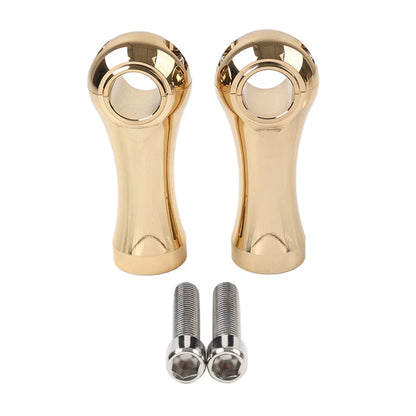 Tall Gold Handlebar Riser Clamps for Harley Dyna Softail Road King