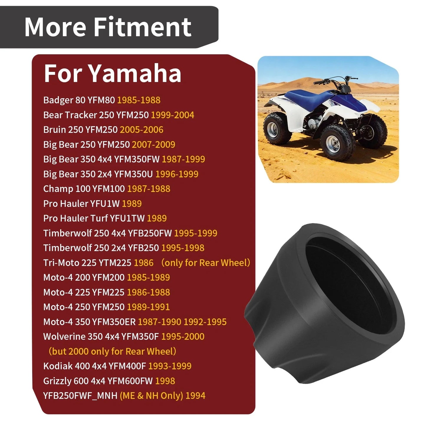 Wheel Hub Cap for Yamaha Wolverine 350 YFM350F 4x4 (1995-2000)