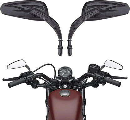 Black Rearview Mirrors for Harley Touring, Glide, Softail, Dyna