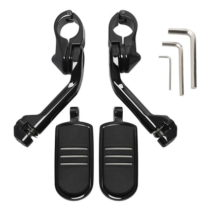 Foot Pegs 1-1/4" Pegstreamliner Long Angled Highway Engine Guard for Harley