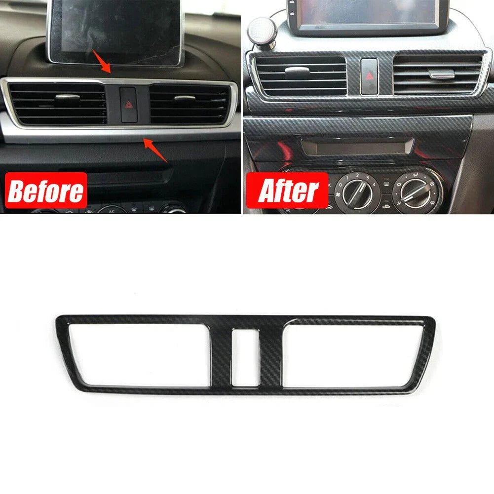Air Outlet Vent Trim Cover Anti-corrosion Black Carbon Fiber for Accessories