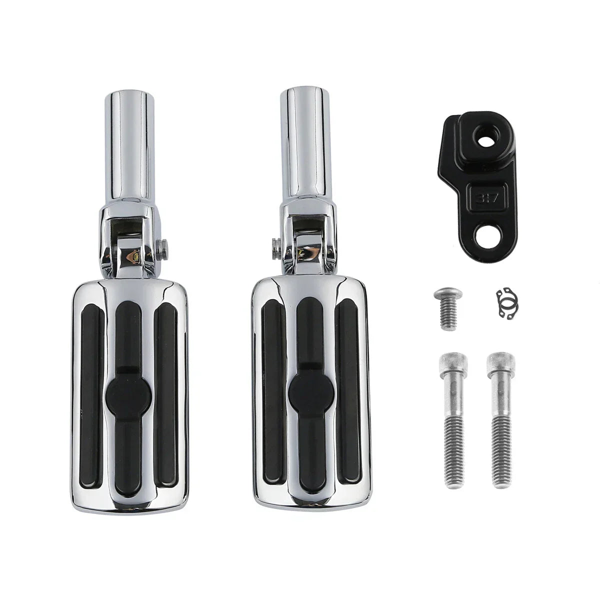Pair Chrome Passenger Foot Pegs for Harley Softail Slim (2012-2017)