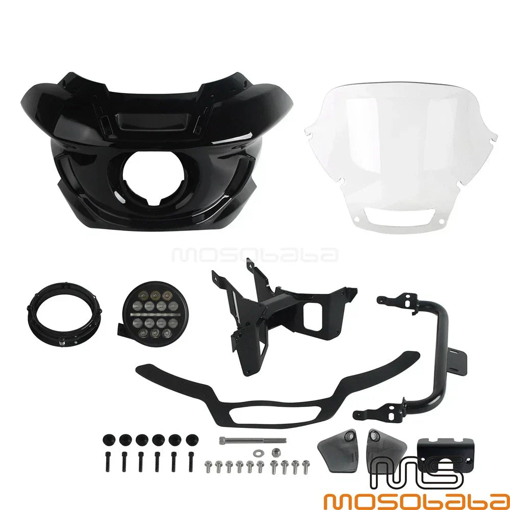 Headlamp Fairings Bracket Wind Deflector for Harley Softail FXBB FXST FXLR (18-25)