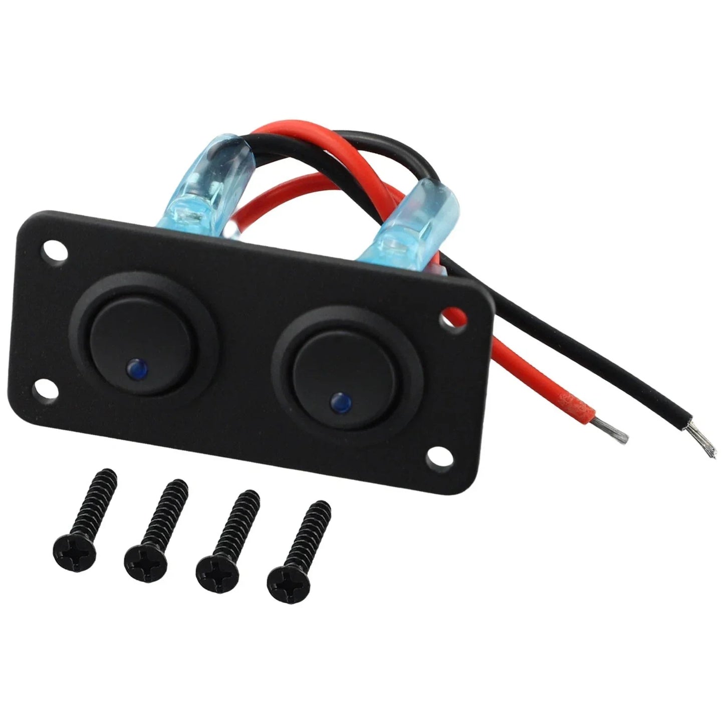 2 x Rocker Toggle Switch Panel for Car RV Truck 12V Blue LED