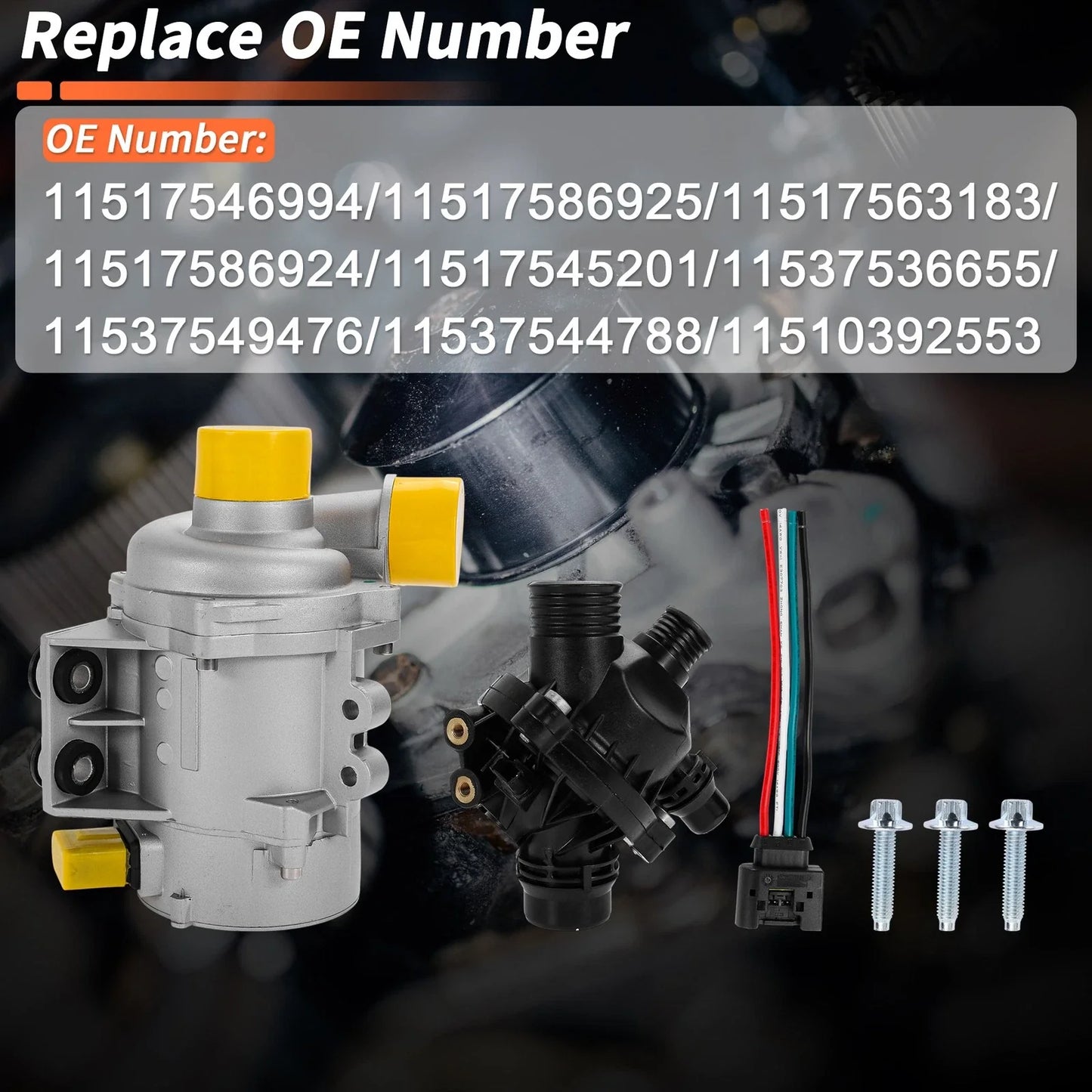 Electric Engine Water Pump 3.0L L6 for BMW 128i Convertible (E88)