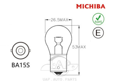 10 x BA15S Bayonet Globes 12V P21W for Car Lights