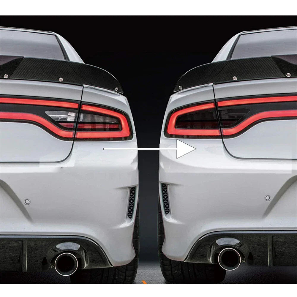 Smoked Rear Tail Light Overlays Vinyl Tint Sticker for 2015+ Dodge Charger