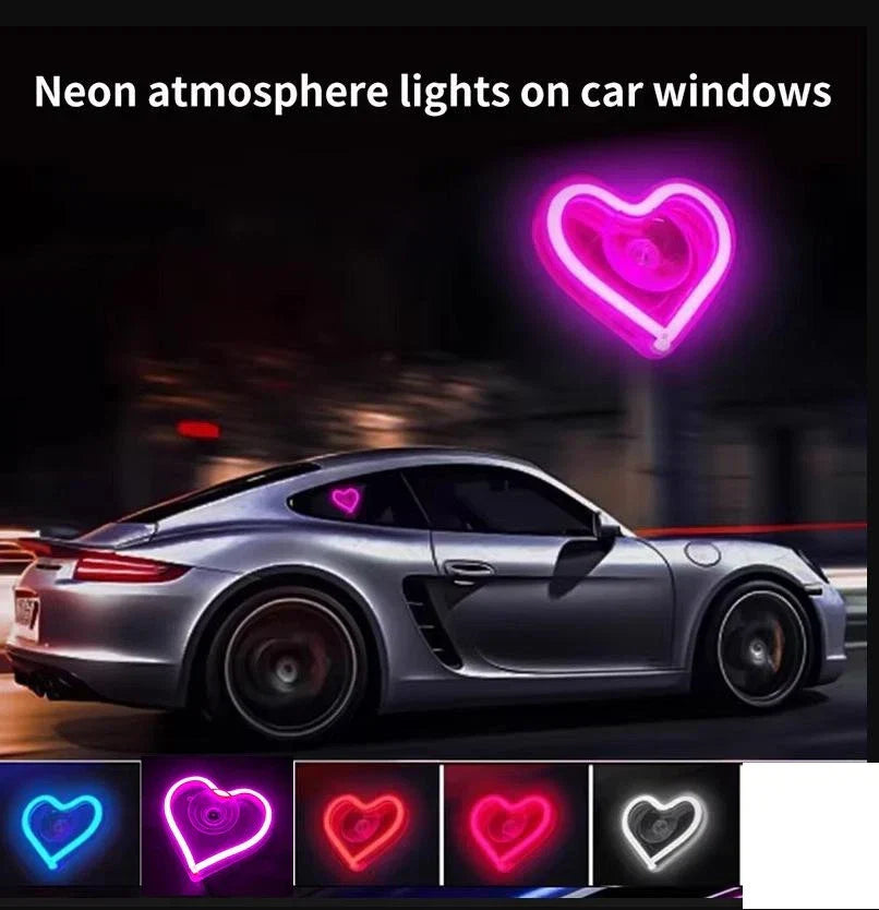 LED Triangle Window Love Neon Light for Vehicle
