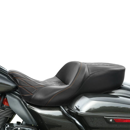 Rider Passenger Pillion Seat for Harley Touring CVO Street Road Glide (09-23)
