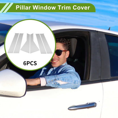 6 Pcs Silver Tone Pillar Window Trim for Dodge Journey (2009-2020)