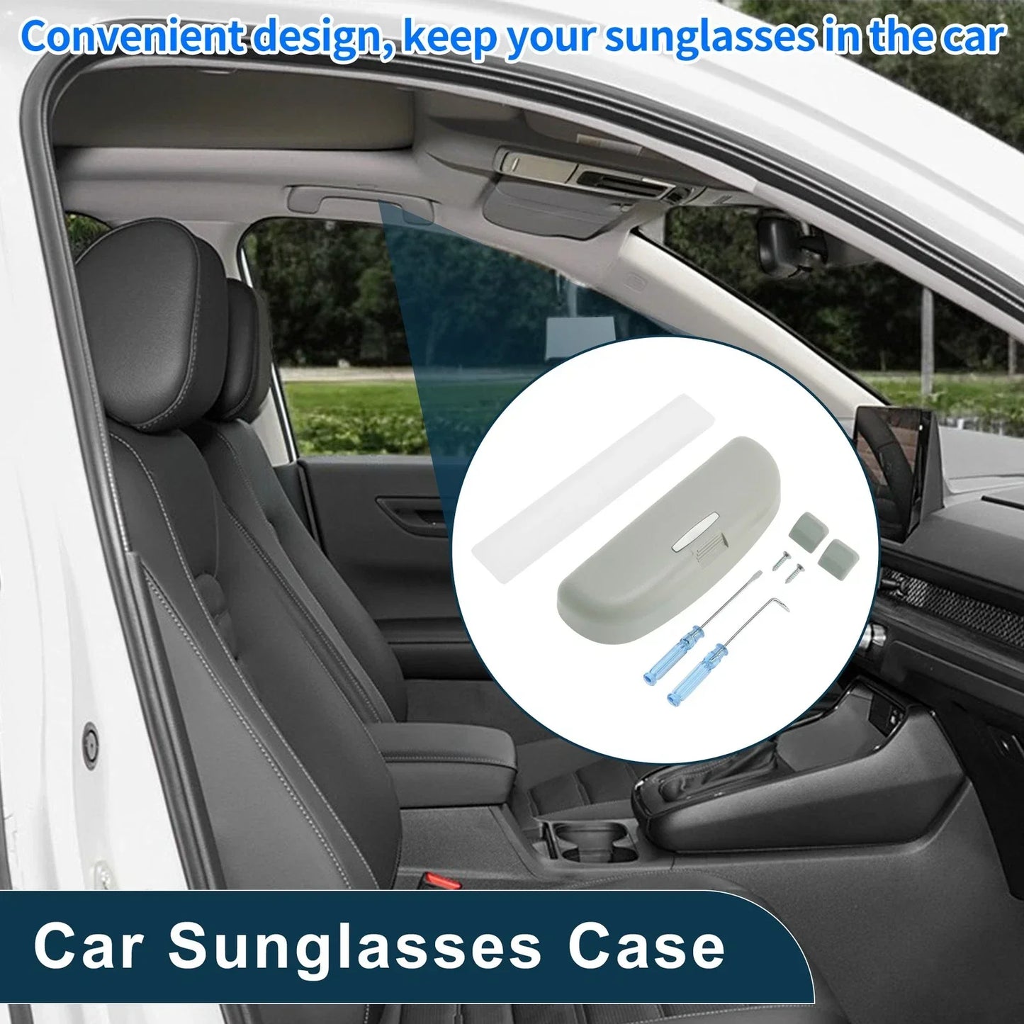 Car Sunglasses Case for Hyundai Tucson 2022-2025 ABS Grey 1 x Set